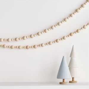 Crate&Barrel Wood Bead Garland 72"
